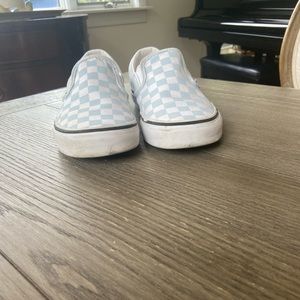 Blue and white checkered vans